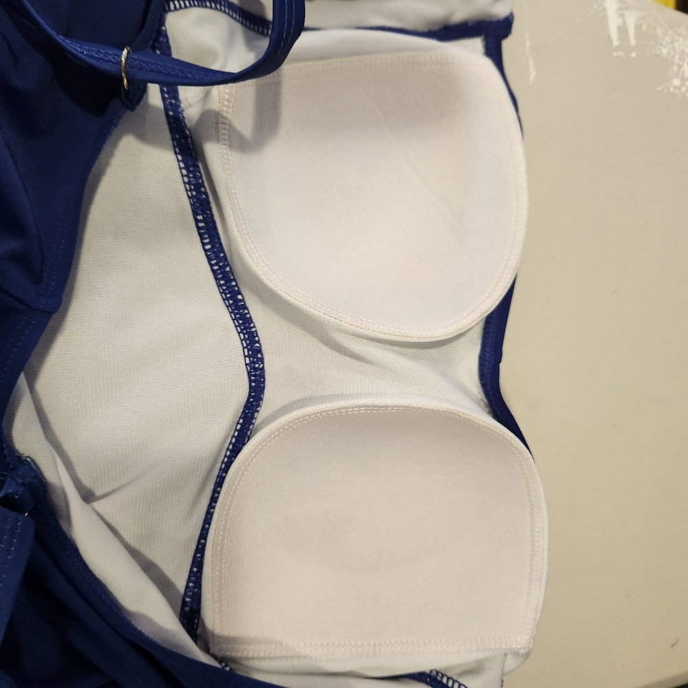 Cromer Resortwear One Piece Swimsuit Size 12 Blue‎ Ruching Padded - Picture 4 of 9
